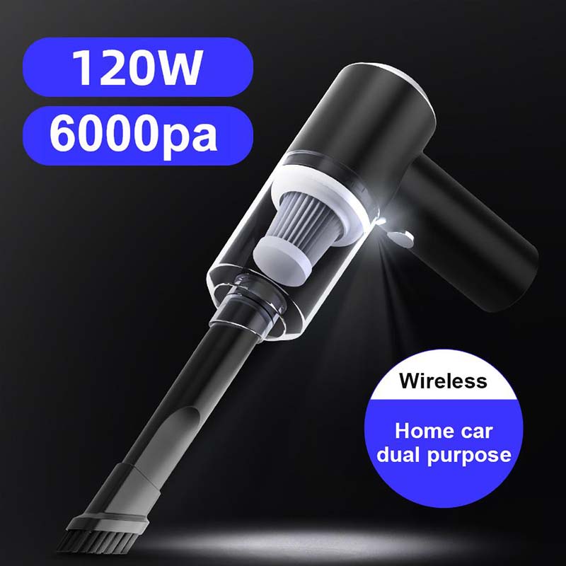 Wireless Car Vacuum Cleaner USB Rechargeable Cordless 6000PA120W Portable Handheld Powerful