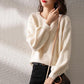 Sweater Women's Plate Flower Round Neck Pullover Knitwear Korean Loose Solid Color Ladies Style Trending Sweater Autumn Winter