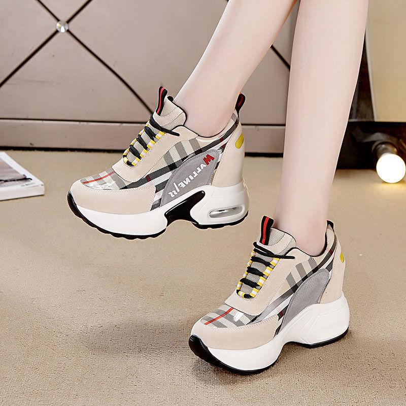 Inner Increase Women's Shoes 7cm Old Shoes Women's Fall Winter 2021 New Mesh Thick-soled All-match Casual Sports Shoes