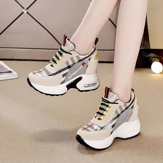 Inner Increase Women's Shoes 7cm Old Shoes Women's Fall Winter 2021 New Mesh Thick-soled All-match Casual Sports Shoes