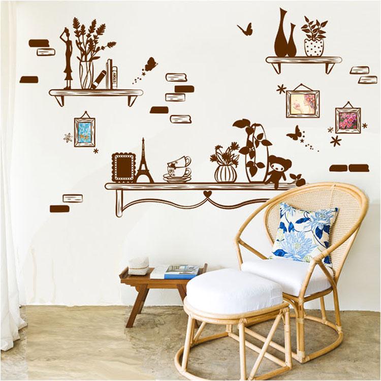 [Wall sticker] diy home decor new arrival on the shelf vase frame decals wall stikers for wall decor