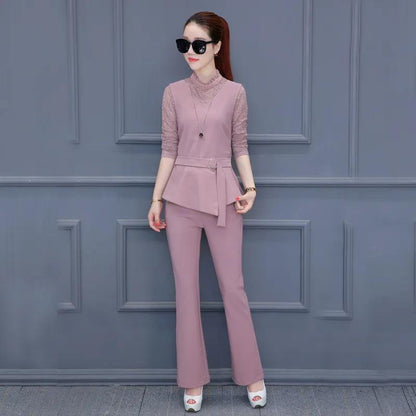 Temperament Suit Female Spring and Autumn Self-cultivation and Slimming Goddess Fan Celebrity Three-piece Professional Wear