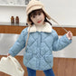 Girls' Padded Warm and Windproof Jacket Plus Velvet Thick Winter Clothes