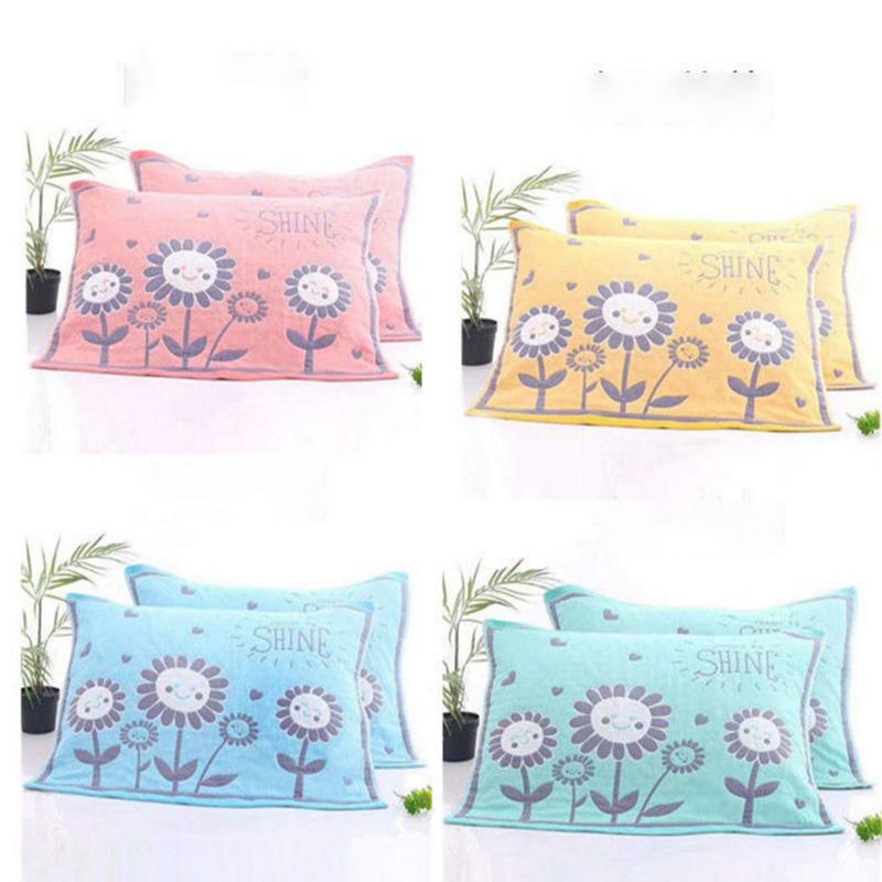 High-end European Style Pillow Towel Three-layer Cotton Gauze Pillow Towel A Pair  Adult Soft  Sweat-absorbent Couple Pillow Towels