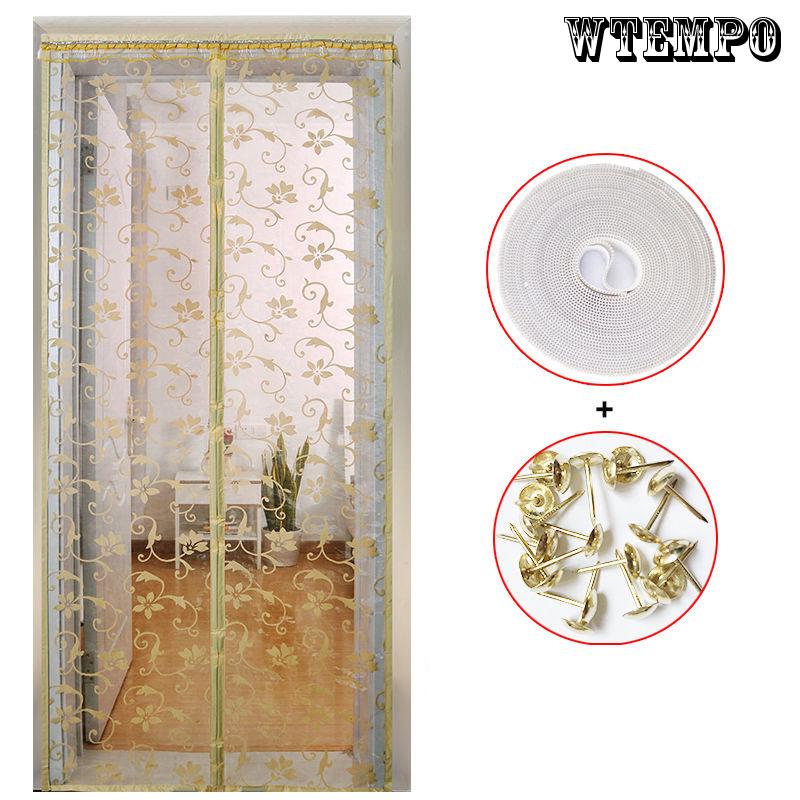 Cute Cartoon Pattern Anti-mosquito Curtain Summer Magnetic Screen Door Mosquito Net