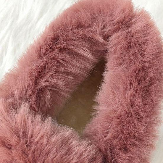 Women's Winter Plush Flat Shoes Solid Color Warm Doudou Shoes Large Size Versatile Cotton Shoes