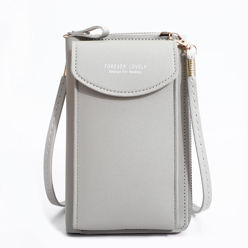 Women PU Leather Cell Phone Pocket Fashion Card Holders Small Crossbody Bag