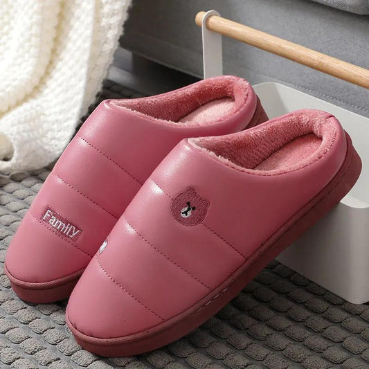 Women Winter Slippers 41 Cotton Shoes Men Plus Size Slides Thick Warm Slipper