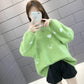 Autumn Winter Cute Pattern Loose Sweater Schoolgirl Pullover Round Neck Long Sleeve Sweater