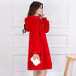 Autumn and Winter Loose Cardigan Thick Long-sleeved Coat Non-shedding Mid-length Hooded Sweater