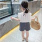 Girls' Summer Dress Foreign Style Shirt Baby Girl Round Neck Flower Shirt Korean Lace Sleeveless Top