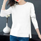 Spring & Fall Cotton T-shirt Women Casual Slit Top Peony Print Pullover Long Sleeve Bottoming Shirt