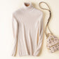 Turtleneck  Women's Self-cultivation Pullover Thickening Autumn and Winter New Tight-fitting Solid Color Long-sleeved Knitted Sweater Short