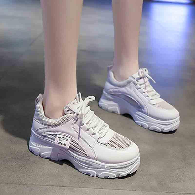 BrandPlus Size 35-40 Summer Women Mesh Sneakers Girls Breathable Deodorant Running Basketball Shoes Shockproof Non-slip Ins Shoes