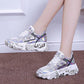 Spring  Summer Net Shoes Women's Wild Casual Breathable Sports Shoes Thick-soled Increased Shoes Non-slip Lace Running Shoes