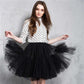 Pofulove Tulle Skirt Pleated Tutu Skirts Women Lolita Bridesmaids Vintage Midi Skirt A-line Skirts