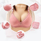 Large Size No Steel Ring Thin Adjustment Gathering Glossy Jacquard Comfortable Breathable Multi-breasted Anti-sagging Fashion Bra