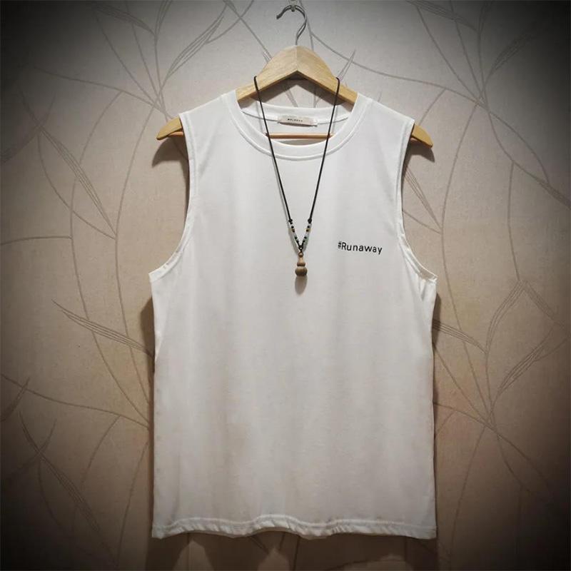 Summer Loose Waistcoat Vest Men's Solid Color Large Size Sleeveless T-shirt Thin Section Sports Men's Top