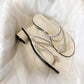 Women Sandals and Slippers Summer Rhinestones High-heeled Sandals Shiny Thin Strap Flip-flops Simple Thick-heeled Slippers All-match Beach Sandals