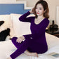 Winter Thermal Women's Underwear, Body Sculpting All-match Bottoming Shirt Sexy Bottoming Round Neck Low-neck Thin Suit