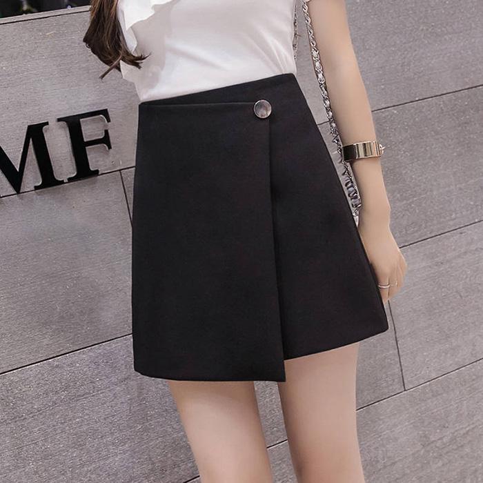 Women High-waist Chiffon Skirt Anti-light Students Thin Mini A-line Skirts Bag Hip Skirt