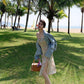 Floral Pearl Sling Dress Summer Mid-length Split Sweet First Love Dress
