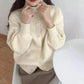 Spring  Autumn Design Sense Lapel Solid Color Vertical Pattern Sweater Cardigan Girl Student Casual Fashion All-match Knitted Cardigan