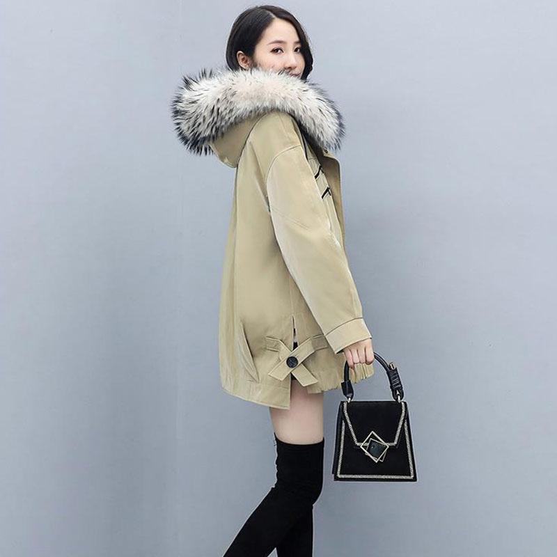 Parkas Women's Down Padded Jacket Women's Mid-length Korean Style Loose Thick Padded Winter Coat