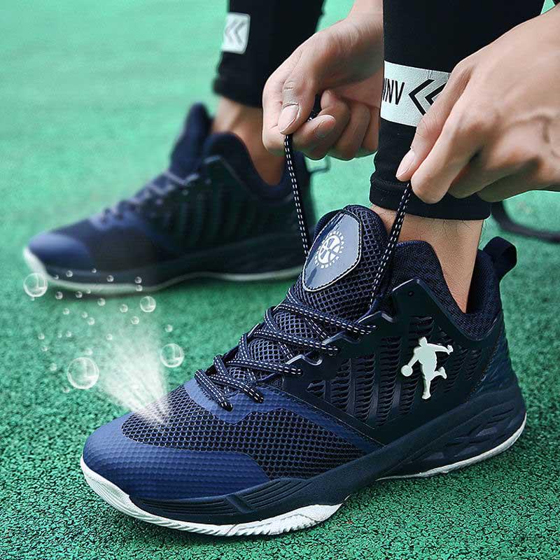 36-45 Men Mesh Sneakers Wear-resistant Basketball Shoes Deodorant Comfortable High-top Running Shoes