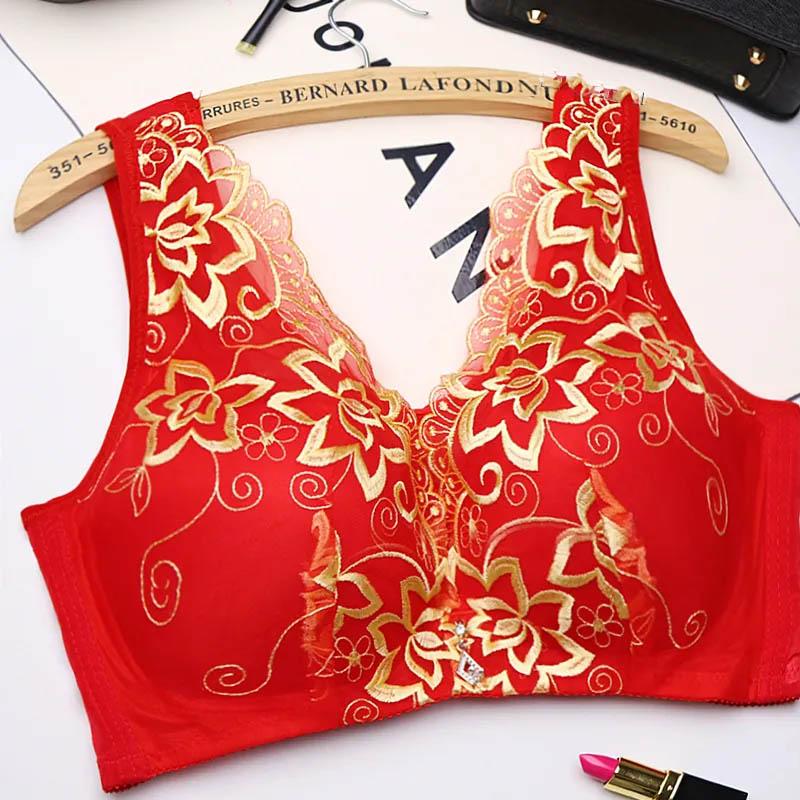 Women Beautiful Back Large Size Bra Without Steel Ring Thin Sexy Full Cup Vest Style Gather Breathable Fashion Bra