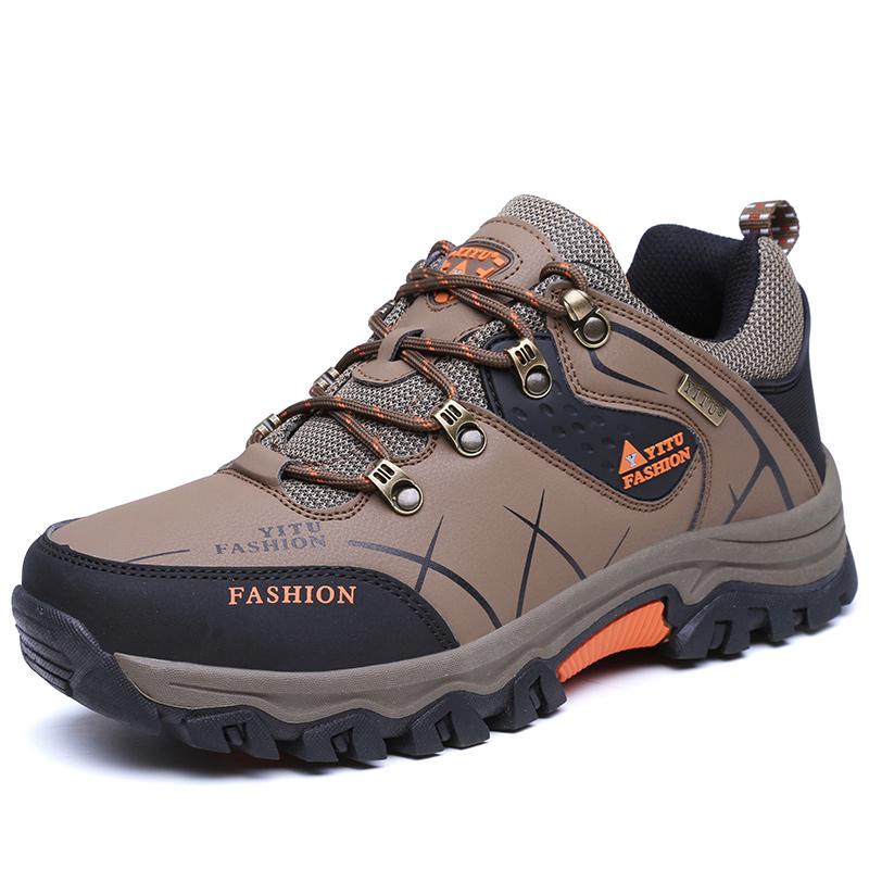 Men's Hiking Boots Waterproof Leather Boots Non-slip Large Size Boots