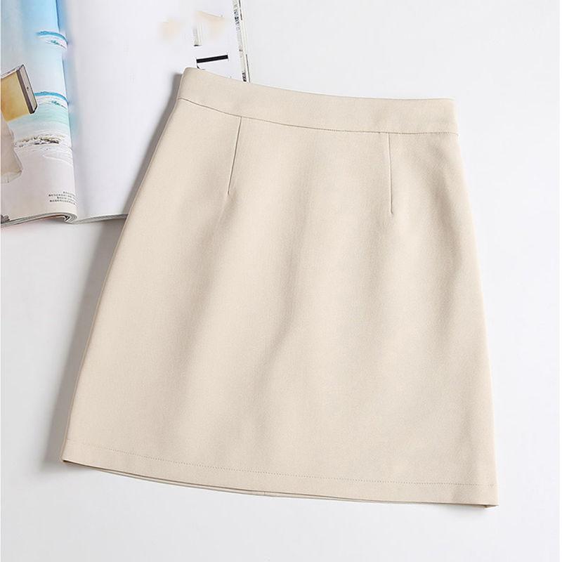 Hip Skirt  Sexy Tight A-line Women High Waist  Short Skirt Knee-length Zipper Elastic Waist Club Casual Home Office