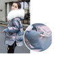 Ladies Winter Glossy Jacket Windproof and Waterproof Parka Hooded Big Fur Collar Coat Split Design Elastic Cuffs Large Size Loose Parka