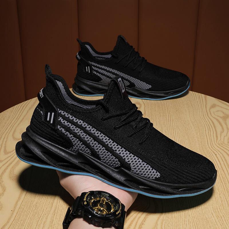 Men's Shoes Spring and Autumn Breathable Deodorant Leisure Sports Shoes Ultra-light Running Shoes Trend All-match Flying Woven Men's Shoes