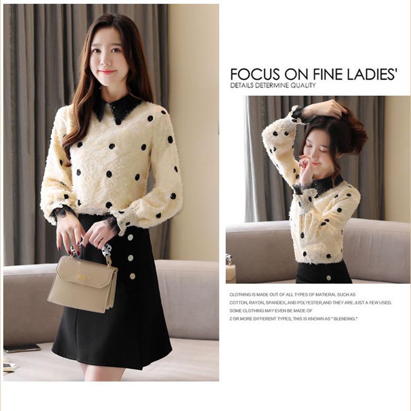 Lace Bottoming Shirt Autumn and Winter Sweet and Sexy Elegant Long-sleeved Loose-fitting Chiffon Sweater Top