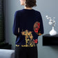 Women's High-end Cashmere Sweater Vintage Ethnic Printed Woollen Sweater  Knit Bottoming Sweater Autumn Winter Plus Size Loose Jumper
