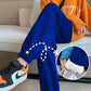 Blue Plus Velvet Padded Sweatpants for Fall/winter Women's Small All-match Loose-fitting Harlan Casual Pants Trendy Fashion