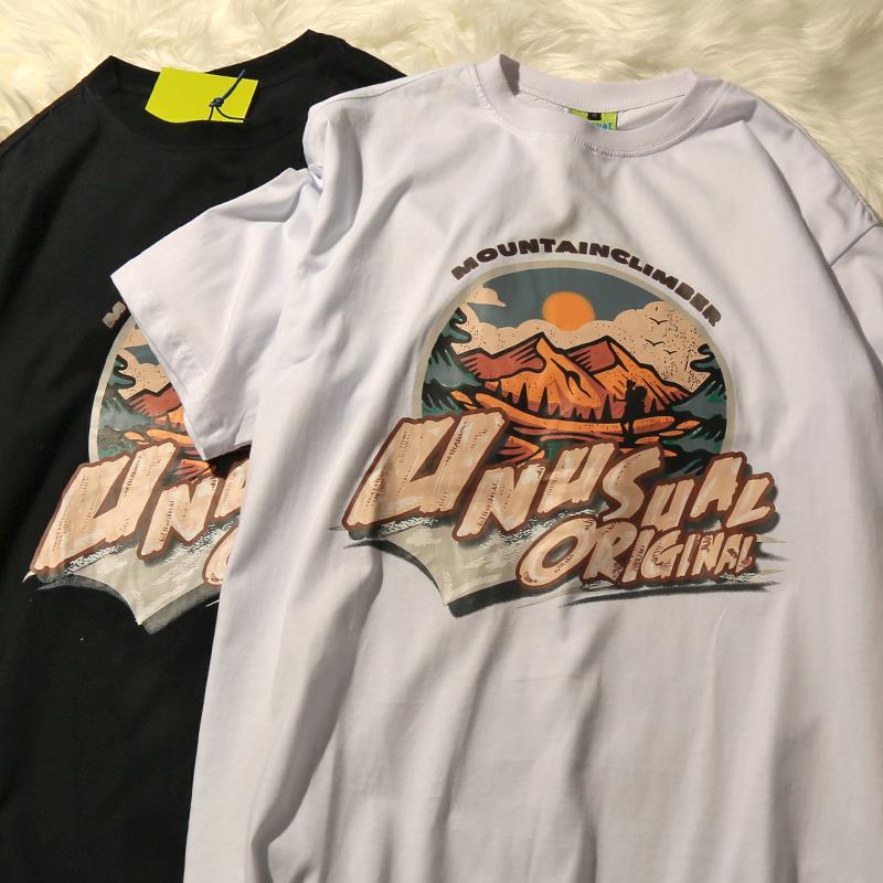 Spring and Summer New Street Hip-hop T-shirt Men and Women Loose Cotton Short Sleeves