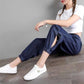 Tencel Thin Denim Jeans Women's Korean Style Loose Large Size Casual Ninth High Waist Harem Pants Outdoor Sports Denim Jeans Trousers