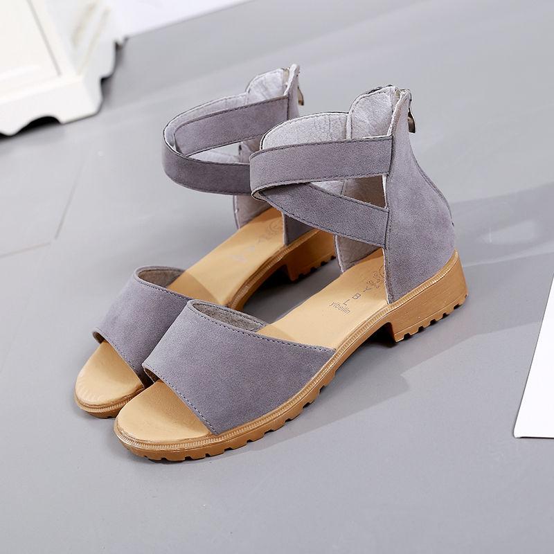 Women Flat Shoes Summer Soft Leather Leisure Ladies Sandals Casual Shoes