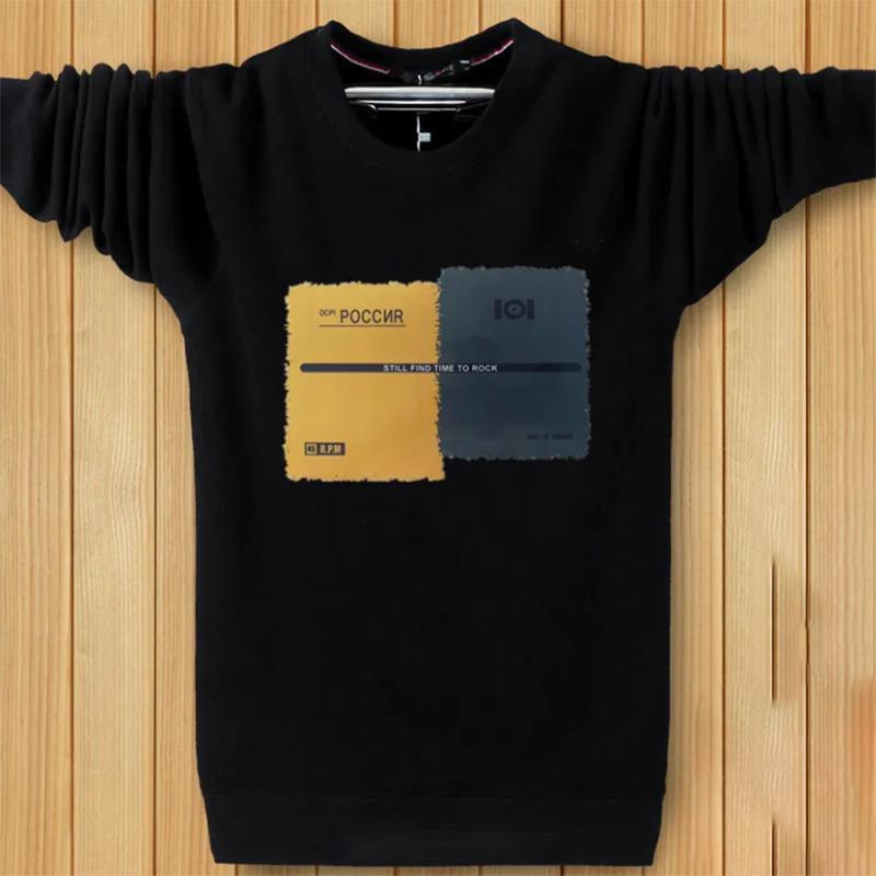 Plus Velvet Padded Men's Sweater Long-sleeved Bottoming Casual Pullover Sweatershirts Loose Outerwear