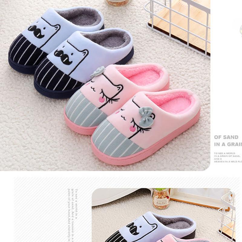 Winter Warm Cartoon Thick-soled Non-slip Home Indoor Slippers