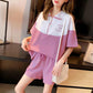 Cotton-containing Casual Suit Women's Summer Cute All-match Short-sleeved Shorts Sportswear Two-piece Thin Fabric Light and Breathable
