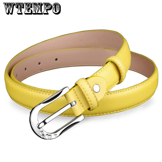 Fashion Adult Paint Leather Belts For Women Dress High Quality Female Belt Thin Skinny Waist