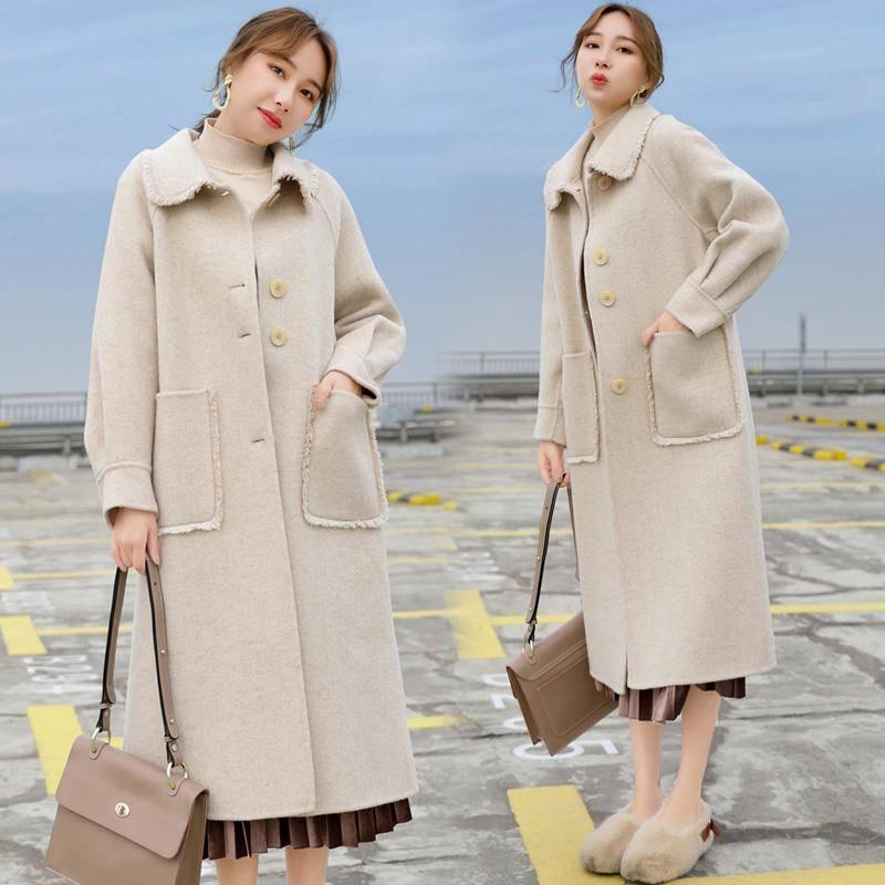 Women Woolen Coats  Elegant Long Slim Winter Jacket Women Wool Coats Wool Coat Winter Jackets