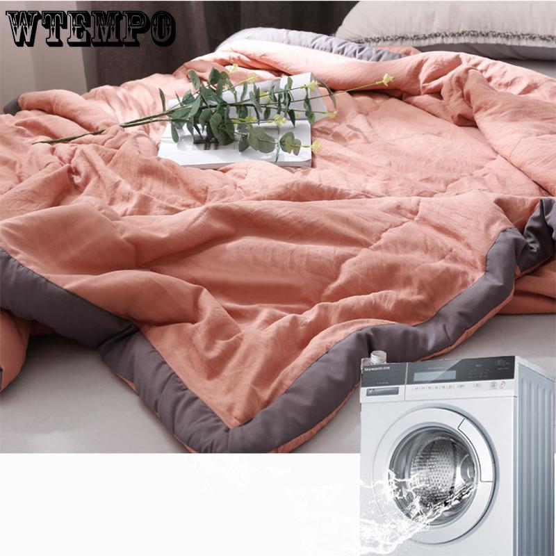 Skin-friendly Washed Cotton Air-conditioning Quilt Single Double Summer Cool Quilt Spring and Autumn Thin Quilt
