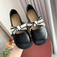 Female British Loafers Summer Small Leather Shoes Retro Medium Heel Comfortable Shoes Cute Low Wedge Lady Shoes with Skirt Lolita Shoes for Girls