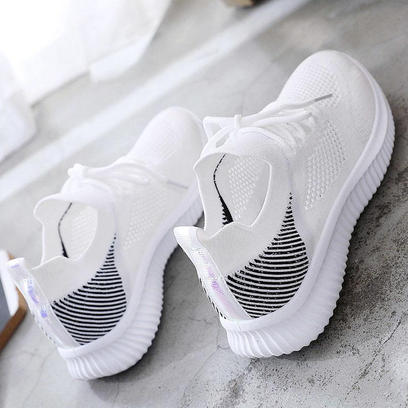 2021 Spring Summer White Shoes Women's Breathable Mesh Casual Sports Shoes Thin Hollow All-match