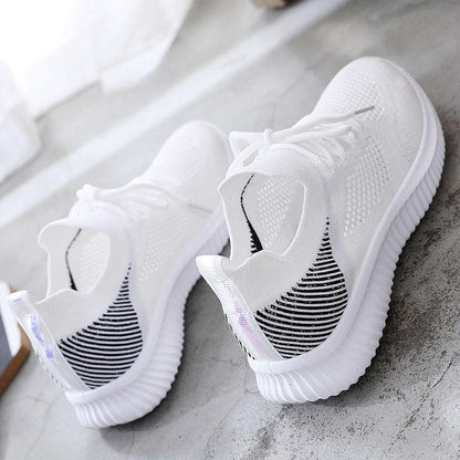 2021 Spring Summer White Shoes Women's Breathable Mesh Casual Sports Shoes Thin Hollow All-match