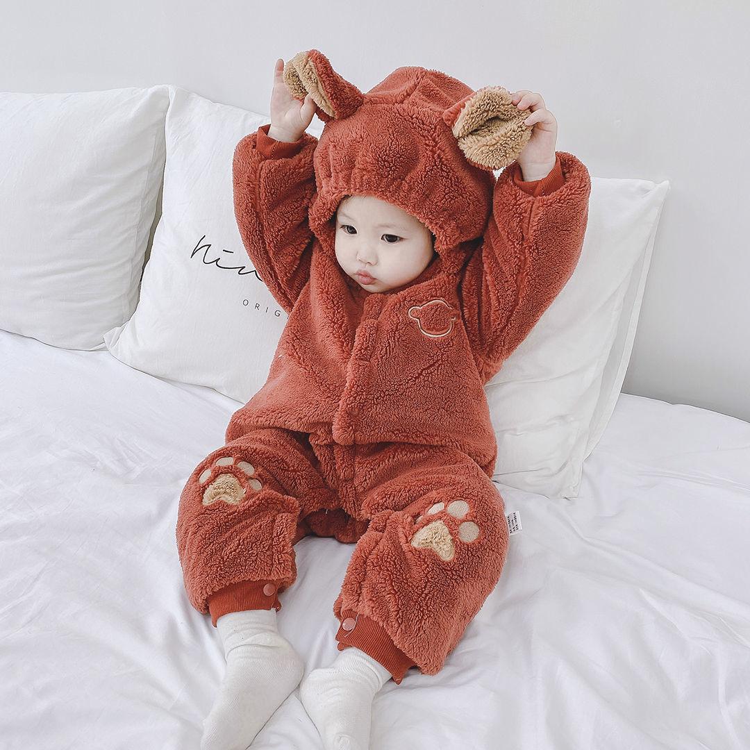 Newborn Clothes Winter Season Baby One-piece Clothes Autumn Winter Suit Female Baby Out Holding Clothes To Keep Warm